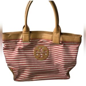 Tory Burch Striped Canvas Tote